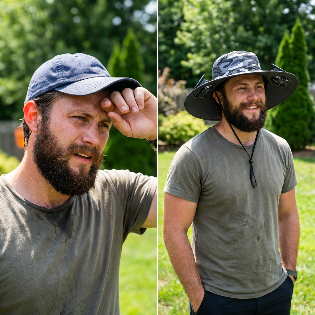 Solar Cooling Fan Hat